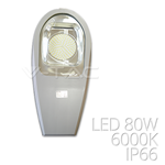 80W LAMPIONE STRADALE LED SMD GRIGIO BIANCO FREDDO 6000K 7785 LM