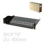 Mensola per Rack 19'' 400 mm 2U Nera 2 punti