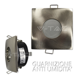 PORTAFARETTO QUADRATO GHIERA DA INCASSO IP44 DOCCE PER LAMPADINE GU10 E GU5.3 GUARNIZIONE ANTI UMIDITA'