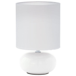 LAMPADA DA TAVOLO ABATJOUR 1 X E14 STRUTTURA CERAMICA BIANCA DIFFUSORE TESSUTO BIANCO Ø15 H27