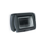 PLACCA AUTOPORTANTE PER 3 POSTI FRUTTI SERIE LIFE IP55  NERA