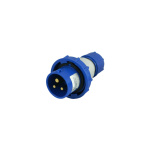 SPINA INDUSTRIALE DRITTA IEC 309 2P+T 16A IP67 BLU