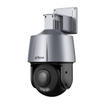 Dome PTZ IP Dahua. 4MP@25ips, H.265+/H.264+. ICR, 0,002/0,0002 lux, IR 30m. Ottica da 4 mm. WDR digitale, 2D/3D-NR. Pan&Tilt: 355°@26°/s (H); 90°@17°/s(V); 300 preimpostazioni. Intelligenza IVS. Audio bidirezionale. Slot MicroSD, RJ45, Onvif, IP66, PoE.