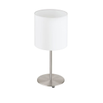 LAMPADA DA TAVOLO PASTERI E27 STRUTTURA METALLO DIFFUSORE TESSUTO BIANCO Ø18 H40