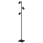 PIANTANA CARTAGENA 3 X GU10 LED 4,5W METALLO NERO FINITURE LEGNO H162.5