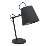 LAMPADA DA TAVOLO GRANADILLOS 1XE27 METALLO NERO PARALUME TESSUTO NERO 45x24 H64