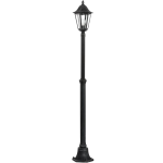 PALO DA GIARDINO 1 X E27 STRUTTURA LEGA IN ALLUMINIO NERO PATINA ARGETNO DIFFUSORE VETRO TRASPARENTE IP44 Ø23 H200