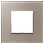 Placca 2M opale bruno CRISTALLO SERIE VIMAR EIKON EVO