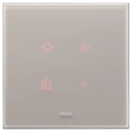 Placca 2M grigio perla CRISTALLO SERIE VIMAR EIKON TACTIL