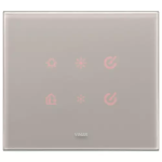 Placca 3M grigio perla CRISTALLO SERIE VIMAR EIKON TACTIL TOUCH