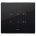 Placca 3M nero diamante CRISTALLO SERIE VIMAR EIKON TACTIL TOUCH