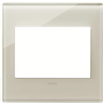 Placca 3M BS bianco canapa VETRO CRISTALLO SERIE VIMAR EIKON EXÈ