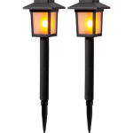 2 LAMPADE SOLARI DA GIARDINO SEGNAPASSO Z_SOLAR LED 2X0,62W POLICARBONATO NERO 75x75 H230