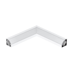 ANGOLO INTERNO PROFILO PER STRISCE LED AD ANGOLO 11CM CORNER PROFILE 2 ALLUMINIO BIANCO 18 MM CON COPERTURA E TAPPI