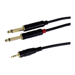 CAVO AUDIO STEREO SPINA JACK 3,5MM / 2 X SPINE JACK 6,3MM 1,8M COLORE NERO 1.8 METRI