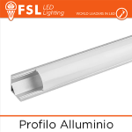 PROFILO PER STRISCE LED AD ANGOLO BARRA ALLUMINIO 6063 2 METRI GRIGIO