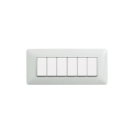 PLACCA 6 MODULI  BIANCO SERIE EASY COMPATIBILE MATIX