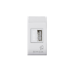 Domus S44 Caricatore USB-A 3A 240V 1 Modulo Bianco Lucido, 441082USB3A