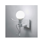 APPLIQUE LED E27 DA PARETE DECORATIVO IN METALLO BIANCO OMINO SEDUTO