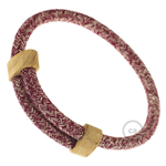 Creative-Bracelet in Cotone e Lino naturale Tweed Burgundy RS83. Chiusura scorrevole in legno