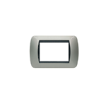 PLACCA 3 POSTI GRIGIO SCURO COMPATIBILE LIVING INTERNATIONAL METALLO