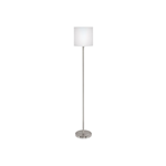 PIANTANA PASTERI 1 X E27 STRUTTURA NICKEL SATINATO DIFFUSORE TESSUTO BIANCO Ø28 H157.5